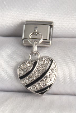 316l çelik Gümüş Renk Zirkon Taşlı Kalp Model Nomination Charm 316l çelik Gümüş Renk Zirkon Taşlı Kalp Model Nomination Charm