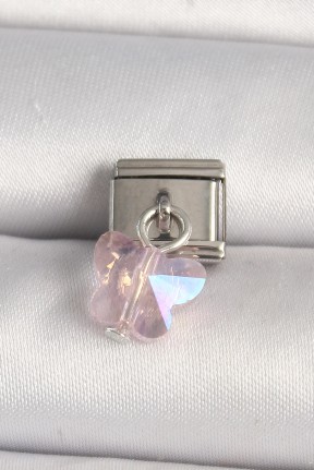 316l çelik Gümüş Renk Pembe Zirkon Taşlı Kelebek Model Nomination Charm 316l çelik Gümüş Renk Pembe Zirkon Taşlı Kelebek Model Nomination Charm