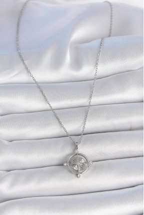 316l çelik Gümüş Renk Zincir Zirkon Taşlı Pusula Model Kadın Kolye 316l çelik Gümüş Renk Zincir Zirkon Taşlı Pusula Model Kadın Kolye