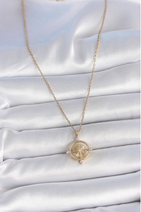 316l çelik Gold Renk Zincir Zirkon Taşlı Pusula Model Kadın Kolye 316l çelik Gold Renk Zincir Zirkon Taşlı Pusula Model Kadın Kolye
