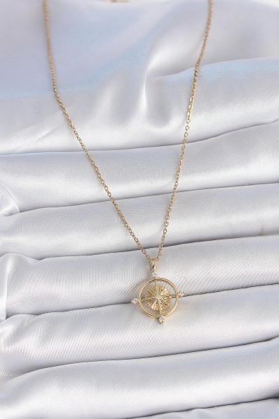 316l çelik Gold Renk Zincir Zirkon Taşlı Pusula Model Kadın Kolye 316l çelik Gold Renk Zincir Zirkon Taşlı Pusula Model Kadın Kolye