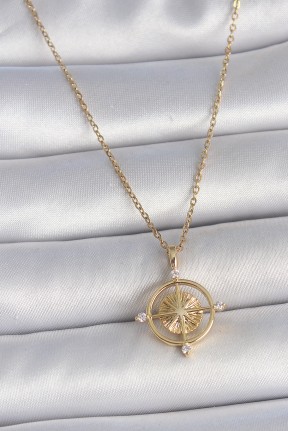 316l çelik Gold Renk Zincir Zirkon Taşlı Pusula Model Kadın Kolye 316l çelik Gold Renk Zincir Zirkon Taşlı Pusula Model Kadın Kolye