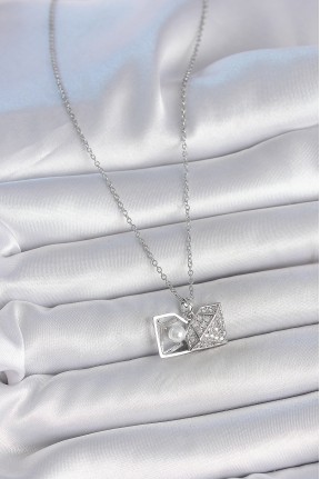 316l çelik Gümüş Renk Zincir Zirkon Taşlı İncili Açılır Elmas Model Kadın Kolye 316l çelik Gümüş Renk Zincir Zirkon Taşlı İncili Açılır Elmas Model Kadın Kolye