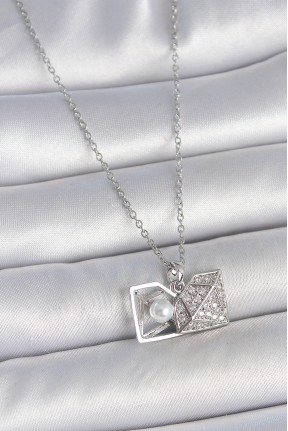 316l çelik Gümüş Renk Zincir Zirkon Taşlı İncili Açılır Elmas Model Kadın Kolye 316l çelik Gümüş Renk Zincir Zirkon Taşlı İncili Açılır Elmas Model Kadın Kolye