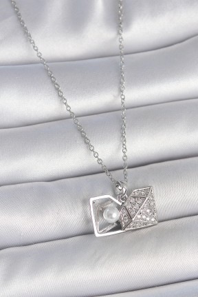 316l çelik Gümüş Renk Zincir Zirkon Taşlı İncili Açılır Elmas Model Kadın Kolye 316l çelik Gümüş Renk Zincir Zirkon Taşlı İncili Açılır Elmas Model Kadın Kolye