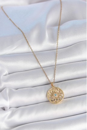 316l çelik Gold Renk Zincr Mavi Taşlı Lotus Model Kadın Kolye 316l çelik Gold Renk Zincr Mavi Taşlı Lotus Model Kadın Kolye