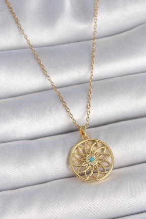 316l çelik Gold Renk Zincr Mavi Taşlı Lotus Model Kadın Kolye 316l çelik Gold Renk Zincr Mavi Taşlı Lotus Model Kadın Kolye