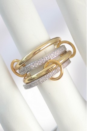 Metal Gold Renk Zirkon Taşlı Halka Detaylı Kadın Yüzük Metal Gold Renk Zirkon Taşlı Halka Detaylı Kadın Yüzük