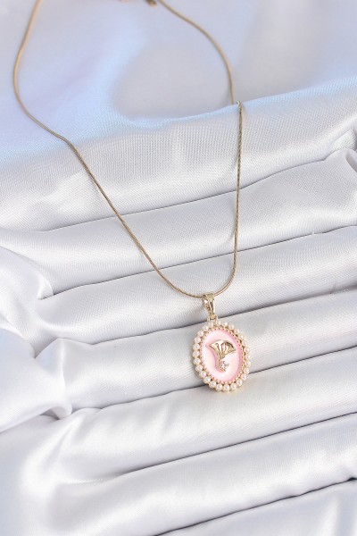 316l çelik Gold Renk Zincir Pembe Mineli İncli Zirkon Taşlı çiçek İşlemeli Portre Model Kadın Kolye 316l çelik Gold Renk Zincir Pembe Mineli İncli Zirkon Taşlı çiçek İşlemeli Portre Model Kadın Kolye