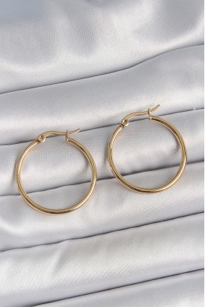 316 çelik Gold Renk 27 Mm Halka Model Kadın Küpe 316 çelik Gold Renk 27 Mm Halka Model Kadın Küpe