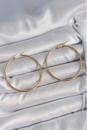 316 çelik Gold Renk 43 Mm Halka Model Kadın Küpe 316 çelik Gold Renk 43 Mm Halka Model Kadın Küpe