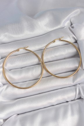 316 çelik Gold Renk 53 Mm Halka Model Kadın Küpe 316 çelik Gold Renk 53 Mm Halka Model Kadın Küpe
