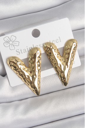 316 çelik Gold Renk İşlemeli Kalp Model Kadın Küpe 316 çelik Gold Renk İşlemeli Kalp Model Kadın Küpe