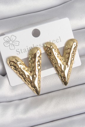 316 çelik Gold Renk İşlemeli Kalp Model Kadın Küpe 316 çelik Gold Renk İşlemeli Kalp Model Kadın Küpe