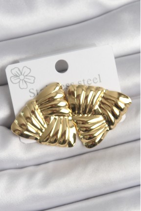 316 çelik Gold Renk İşlemeli üçgen Model Kadın Küpe 316 çelik Gold Renk İşlemeli üçgen Model Kadın Küpe