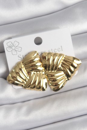 316 çelik Gold Renk İşlemeli üçgen Model Kadın Küpe 316 çelik Gold Renk İşlemeli üçgen Model Kadın Küpe