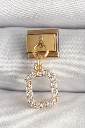 316l çelik Gold Renk Sallantı Kare Zirkon Taşlı Nomination Charm 316l çelik Gold Renk Sallantı Kare Zirkon Taşlı Nomination Charm