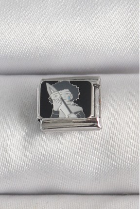 316l çelik Gümüş Renk Siyah İşlemeli Portre Model Nomination Charm 316l çelik Gümüş Renk Siyah İşlemeli Portre Model Nomination Charm