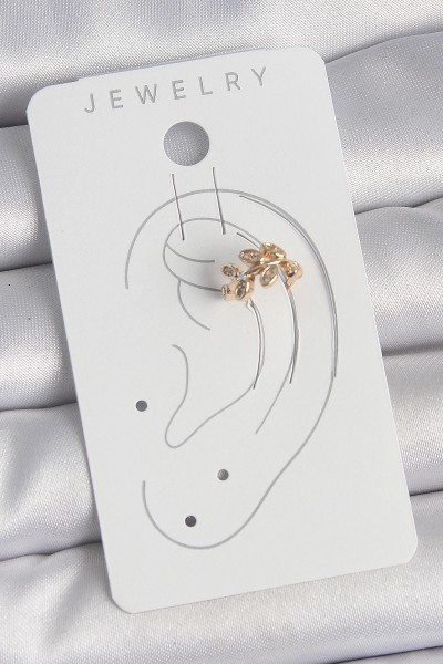Pirinç Gold Renk Zirkon Taşlı Yaprak Model Kadın Kıkırdak Küpe Pirinç Gold Renk Zirkon Taşlı Yaprak Model Kadın Kıkırdak Küpe