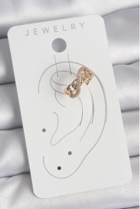Pirinç Gold Renk Zirkon Taşlı Sonsuzluk Zincir Model Kadın Kıkırdak Küpe Pirinç Gold Renk Zirkon Taşlı Sonsuzluk Zincir Model Kadın Kıkırdak Küpe