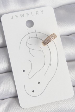 Pirinç Gold Renk Zirkon Taşlı Kadın Kıkırdak Küpe Pirinç Gold Renk Zirkon Taşlı Kadın Kıkırdak Küpe