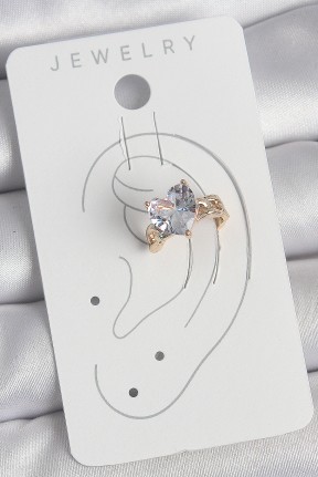 Pirinç Gold Renk Zirkon Taşlı Kalp Model Kadın Kıkırdak Küpe Pirinç Gold Renk Zirkon Taşlı Kalp Model Kadın Kıkırdak Küpe