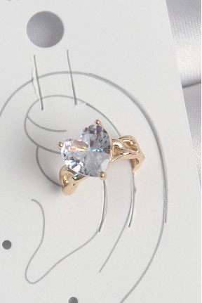 Pirinç Gold Renk Zirkon Taşlı Kalp Model Kadın Kıkırdak Küpe Pirinç Gold Renk Zirkon Taşlı Kalp Model Kadın Kıkırdak Küpe
