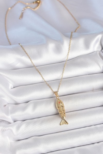 316l çelik Zincir Gold Renk Zirkon Taşlı Balık Figürlü Kolye 316l çelik Zincir Gold Renk Zirkon Taşlı Balık Figürlü Kolye
