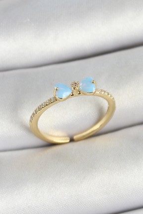 Pirinç Fiyonk Figürlü Zirkon Taşlı Gold Renk Ayarlanabilir Kadın Yüzük Pirinç Fiyonk Figürlü Zirkon Taşlı Gold Renk Ayarlanabilir Kadın Yüzük