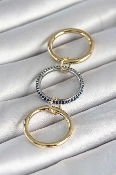 Pirinç Gold Renk Zirkon Taşlı 3'lü Kadın Yüzük Pirinç Gold Renk Zirkon Taşlı 3'lü Kadın Yüzük