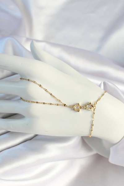 316l çelik Zincirli Gold Renk Yıldız şahmeran