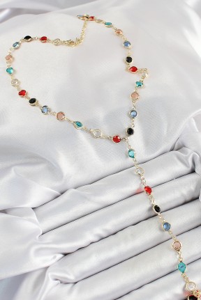Pirinç Asorti Model Gold Renk Zirkon Taşlı Y Kolye Pirinç Asorti Model Gold Renk Zirkon Taşlı Y Kolye
