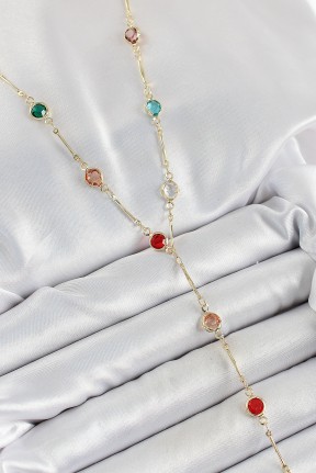 Pirinç Asorti Model Gold Renk Zirkon Taşlı Y Kolye Pirinç Asorti Model Gold Renk Zirkon Taşlı Y Kolye