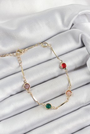Pirinç Asorti Model Gold Renk Zirkon Taşlı Kadın Bileklik Pirinç Asorti Model Gold Renk Zirkon Taşlı Kadın Bileklik