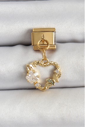 316l çelik Sallantılı Zirkon Taşlı Kalp Model Gold Renk Nomination Charm 316l çelik Sallantılı Zirkon Taşlı Kalp Model Gold Renk Nomination Charm