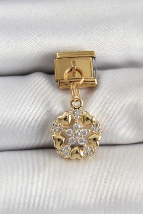 316l çelik Sallantılı Zirkon Taşlı Kalp Detaylı Yıldz Model Gold Renk Nomination Charm 316l çelik Sallantılı Zirkon Taşlı Kalp Detaylı Yıldz Model Gold Renk Nomination Charm