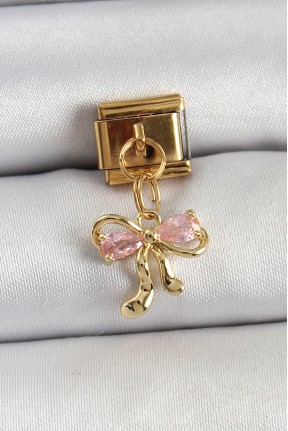 316l çelik Sallantılı Zirkon Taşlı Fiyonk Model Gold Renk Nomination Charm 316l çelik Sallantılı Zirkon Taşlı Fiyonk Model Gold Renk Nomination Charm