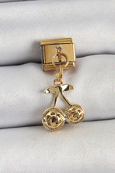 316l çelik Sallantılı Zirkon Taşlı Fiyonk Model Gold Renk Nomination C316l çelik Sallantılı Kiraz Model Gold Renk Nomination Charm