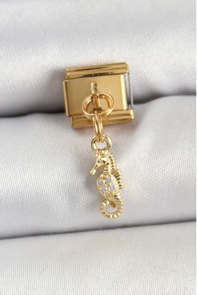 316l çelik Sallantılı Zirkon Taşlı çiçek Model Gold Renk Nomination Charm 316l çelik Sallantılı Zirkon Taşlı çiçek Model Gold Renk Nomination Charm