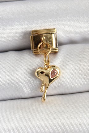 316l çelik Sallantılı Zirkon Taşlı Eriyen Kalp Model Gold Renk Nomination Charm 316l çelik Sallantılı Zirkon Taşlı Eriyen Kalp Model Gold Renk Nomination Charm