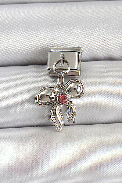 316l çelik Gümüş Renk Fiyonk Model Nomination Charm 316l çelik Gümüş Renk Fiyonk Model Nomination Charm