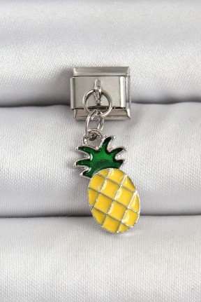 316l çelik Gümüş Renk Ananas Model Nomination Charm