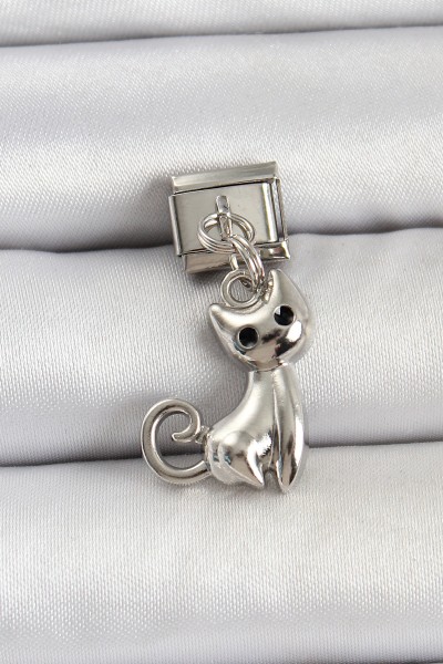 316l çelik Renk Kedi Model Nomination Charm