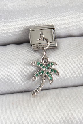 316l çelik Sallantılı Zirkon Taşlı Palmiye Ağacı Model Gümüş Renk Nomination Charm 316l çelik Sallantılı Zirkon Taşlı Palmiye Ağacı Model Gümüş Renk Nomination Charm