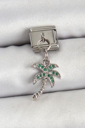316l çelik Sallantılı Zirkon Taşlı Palmiye Ağacı Model Gümüş Renk Nomination Charm 316l çelik Sallantılı Zirkon Taşlı Palmiye Ağacı Model Gümüş Renk Nomination Charm
