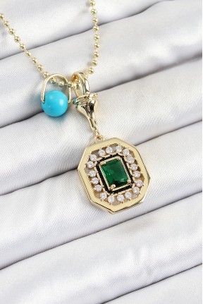 Gold Renk Pirinç Zirkon Taşlı Kadın Serenay Kolyesi Gold Renk Pirinç Zirkon Taşlı Kadın Serenay Kolyesi