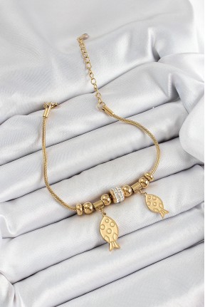 316l çelik Gold Renk Balık Model Kadın Bileklik 316l çelik Gold Renk Balık Model Kadın Bileklik