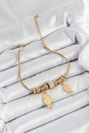 316l çelik Gold Renk Balık Model Kadın Bileklik 316l çelik Gold Renk Balık Model Kadın Bileklik