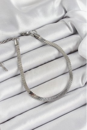 316l çelik Gümüş Renk Yassı Zincir Model Kadın Bileklik 316l çelik Gümüş Renk Yassı Zincir Model Kadın Bileklik