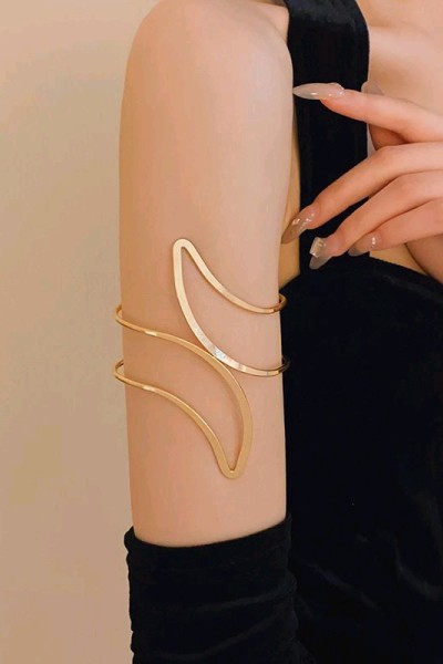 Pirinç Soyut Alev Desenli Gold Renk Kadın Pazu Bileklik Pirinç Soyut Alev Desenli Gold Renk Kadın Pazu Bileklik